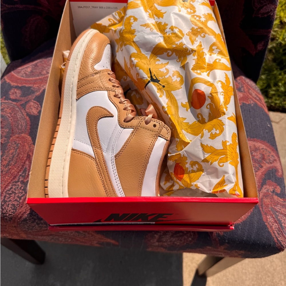 Nike Air Jordan 1 High Brown and White Sneakers